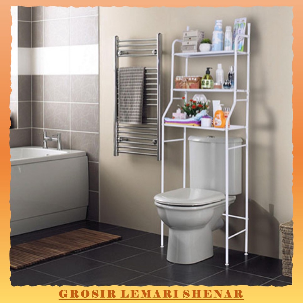 Jual Rak Toilet Portable Shenar Rak Wc Kamar Mandi Rak Tisu Besi Anti Karat Shopee Indonesia