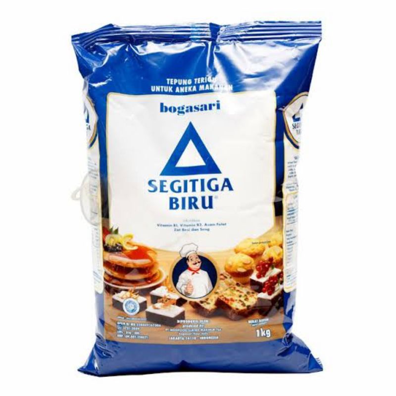 Jual Tepung Terigu Segitiga Biru Protein Sedang 1kg Premium | Shopee ...