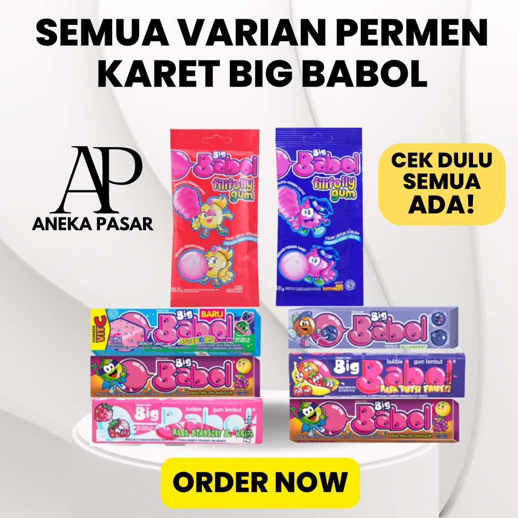 Jual Semua varian Permen Karet Big Babol Makanan Ringan Permen Big