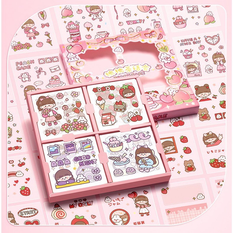 Jual NINI STIKER KOREA ISI 100 PCS STICKER DECO |STICKER VIRAL TICKER KOREA STICKER BOX