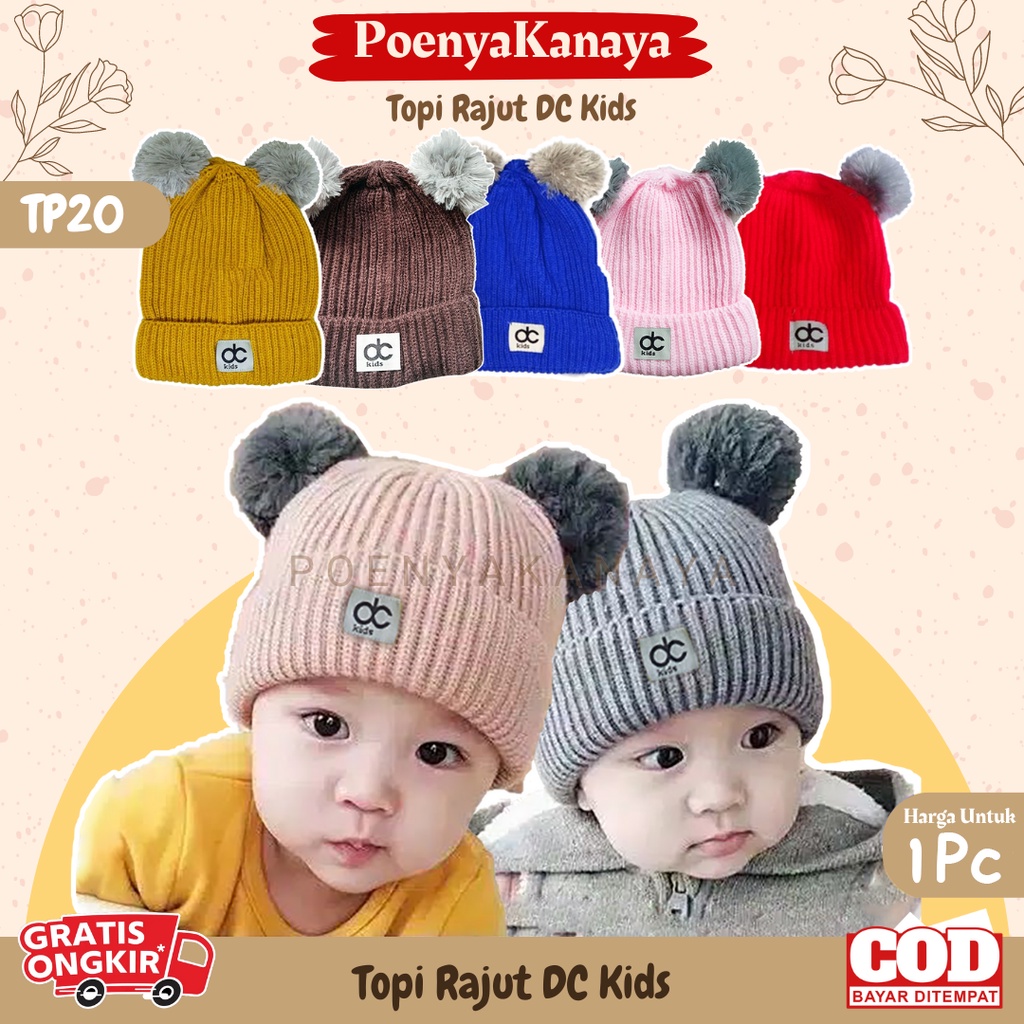 Jual Topi Kupluk Bayi Rajut DC Kids Topi Rajut Pompom TP20 | Shopee ...