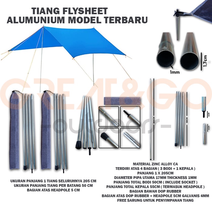 Jual Tiang Frame Flysheet Tenda Gunung Tiang Aluminium Ultralight