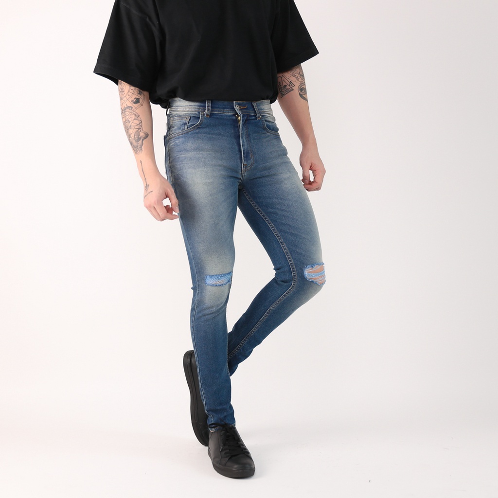 Nevada Jfw Ripped Celana Pendek Denim Pria