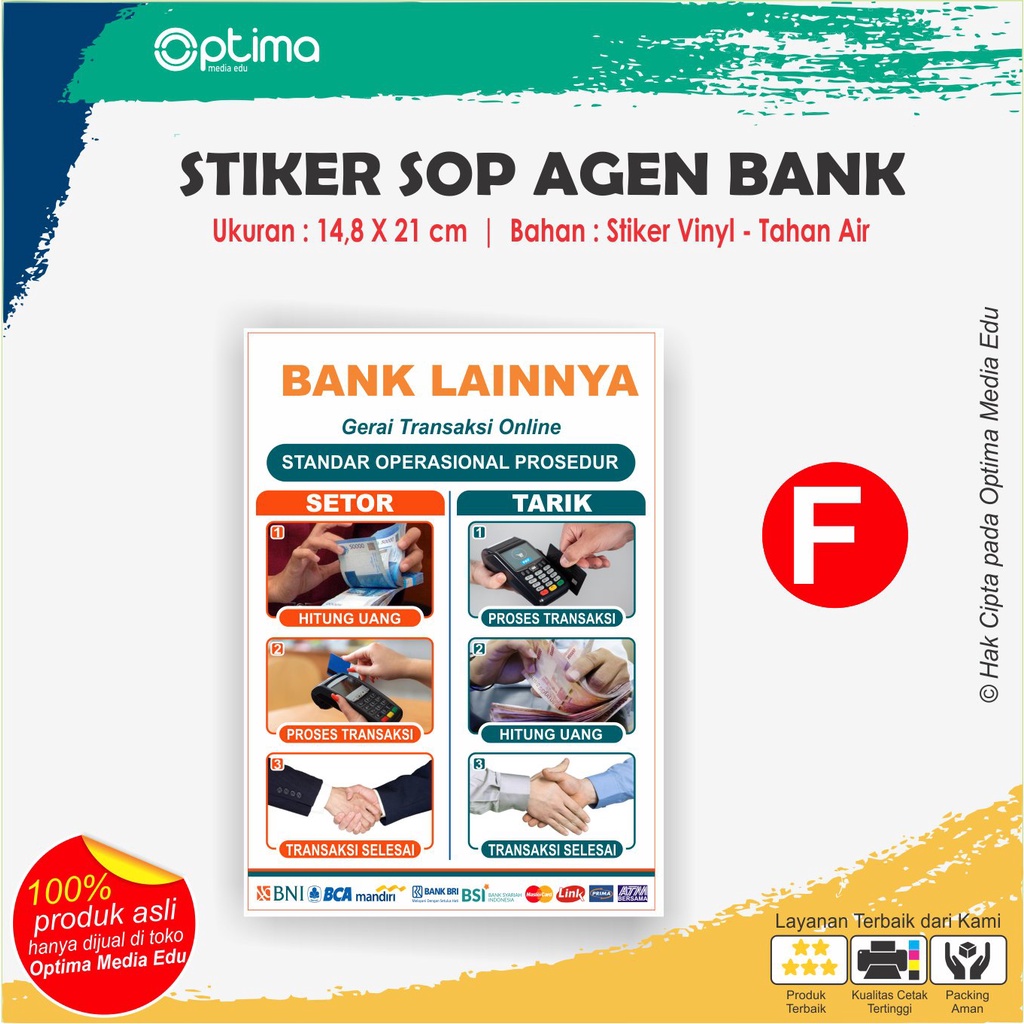 Jual Stiker SOP Prosedur transaksi agen bank | Shopee Indonesia
