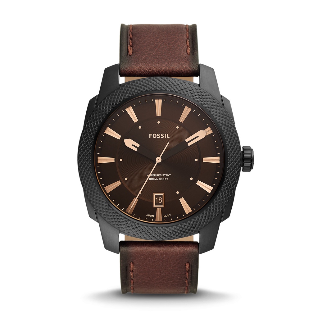 Jual Fossil Machine Three-Hand Date Dark Brown Eco Leather Jam Pria ...