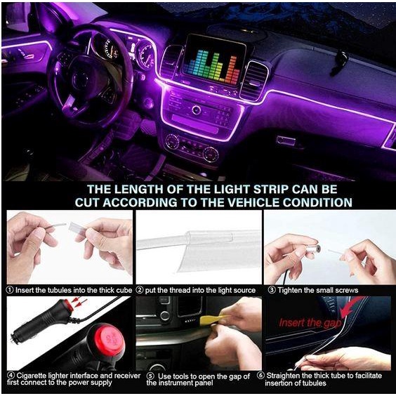 Jual Lampu Interior Mobil Ambience Rgb Apps Led Ambient Light Dashboard