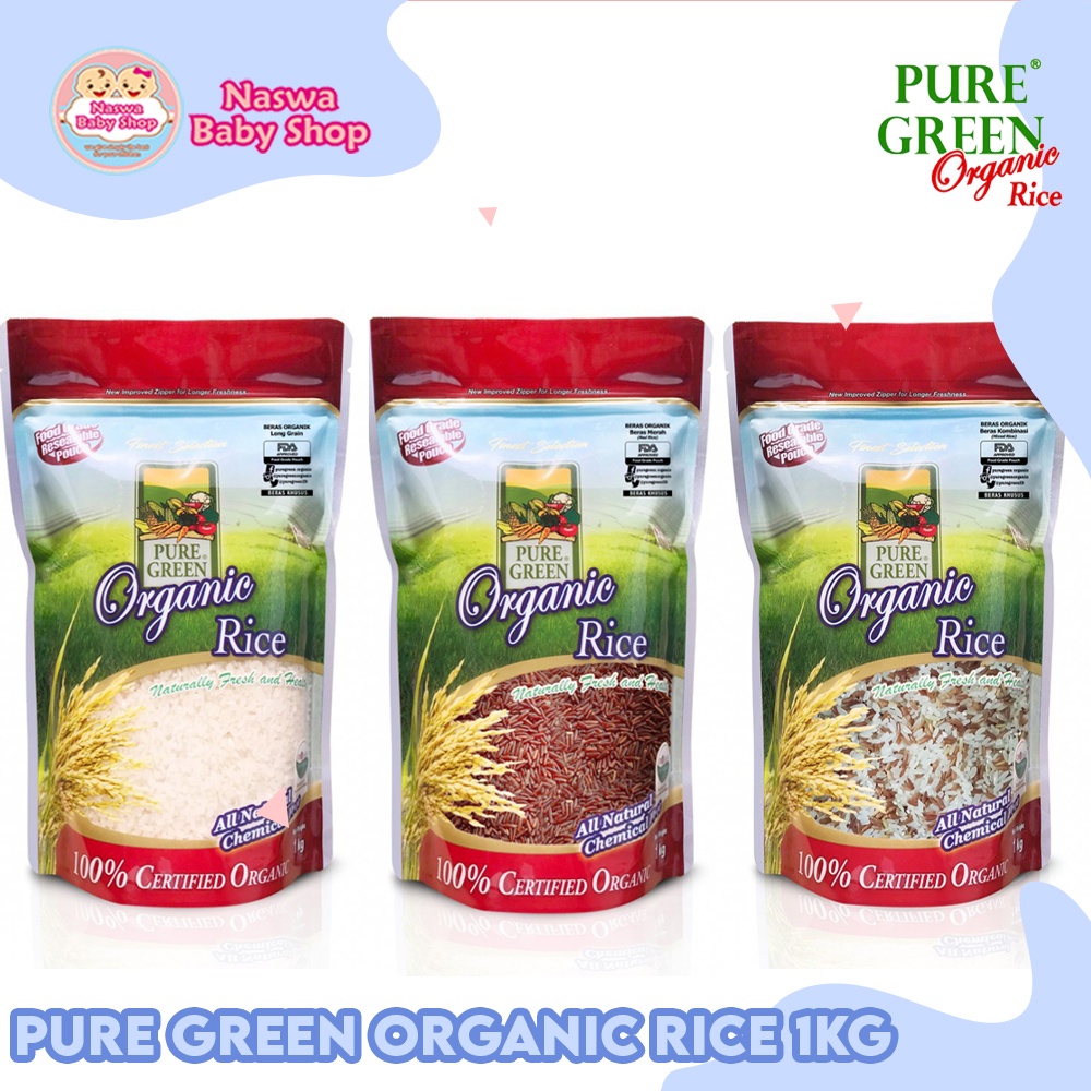 Jual Pure Green Organic Rice Beras Organik 1kg | Shopee Indonesia