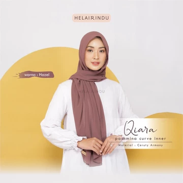 HELAIRINDU Hijab Pashmina Instan Inner Oval 80 X 180cm Pasmina Ceruty Baby Doll Instan Masker