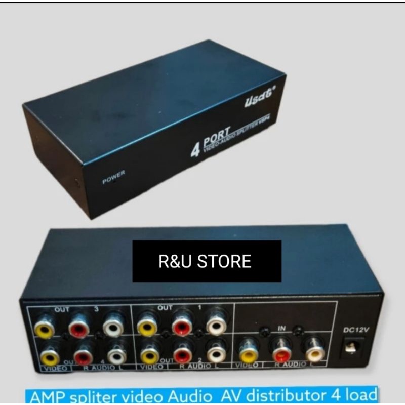 Jual AMP SPLITTER video-audio 4 load av distributor 4 load | Shopee