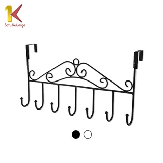 Satu Keluarga Gantungan Baju Belakang Pintu Multifungsi Tanpa Paku 7 Hook C789 Rak Gantung Dengan Tujuh Kaitan Steel Clothes Hanger Import