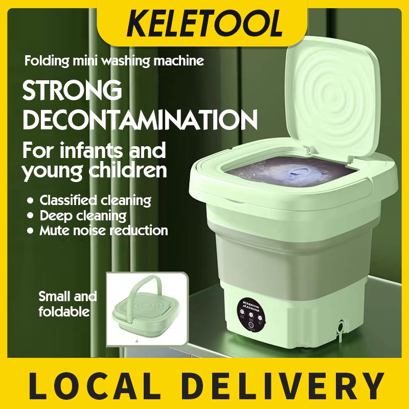 Jual Foldable Mini Portable Washing Machine with Dryer Bucket for - Main Image