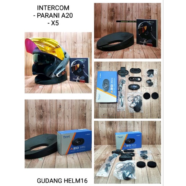 Jual INTERCOM PARANI A20 / INTERCOM X5 I HEADSET BLUETOOTH HELM I ...
