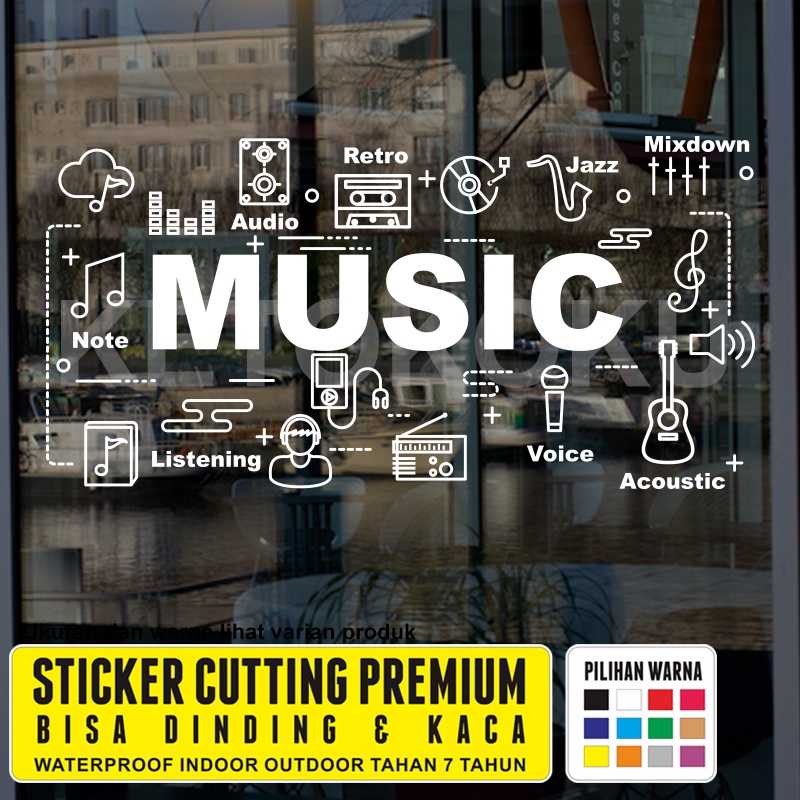 Jual Cutting Sticker Kaca Dinding Musik Unik | Shopee Indonesia