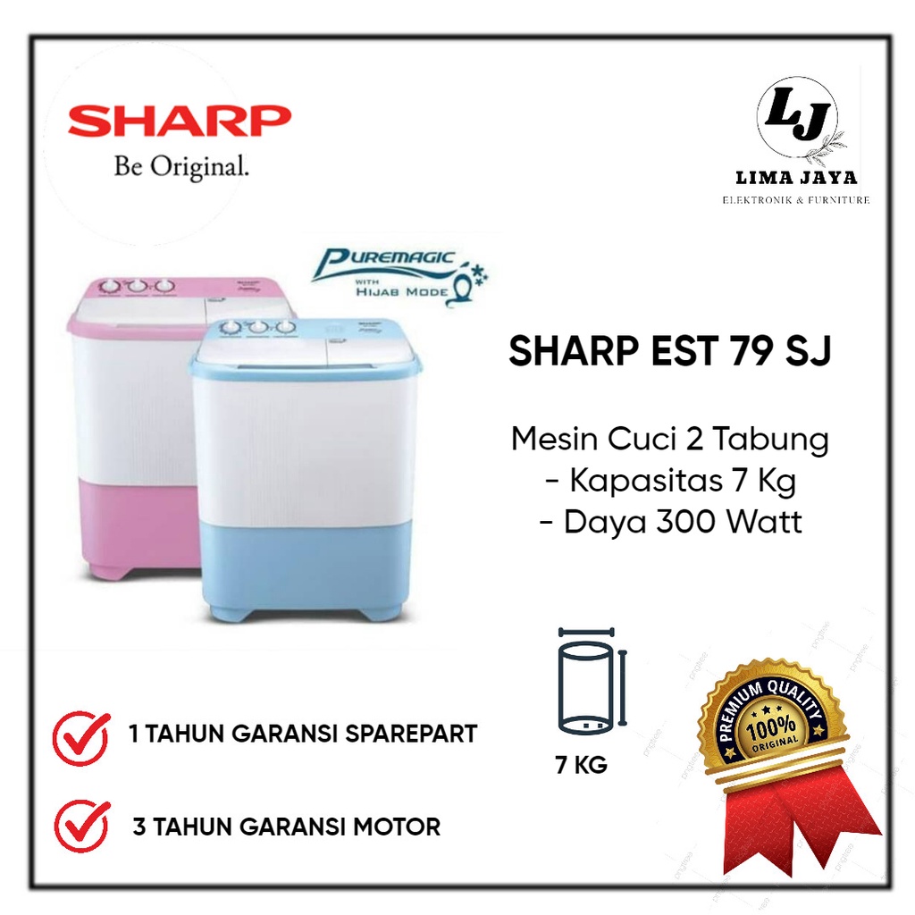 Jual Mesin Cuci Tabung Sharp Est Sj Mesin Cuci Dua Tabung Sharp Kg