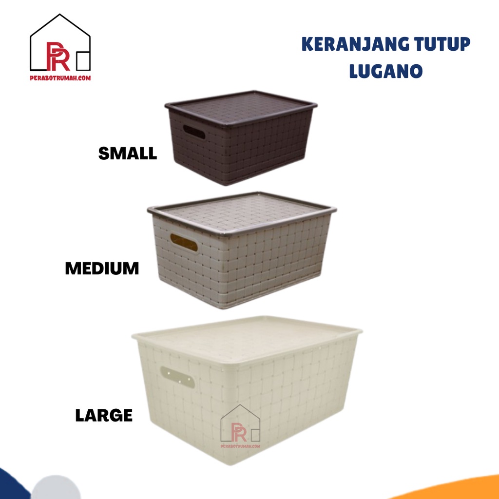 Jual Kotak Keranjang Tutup Lugano Box Anyam Plastik Tempat