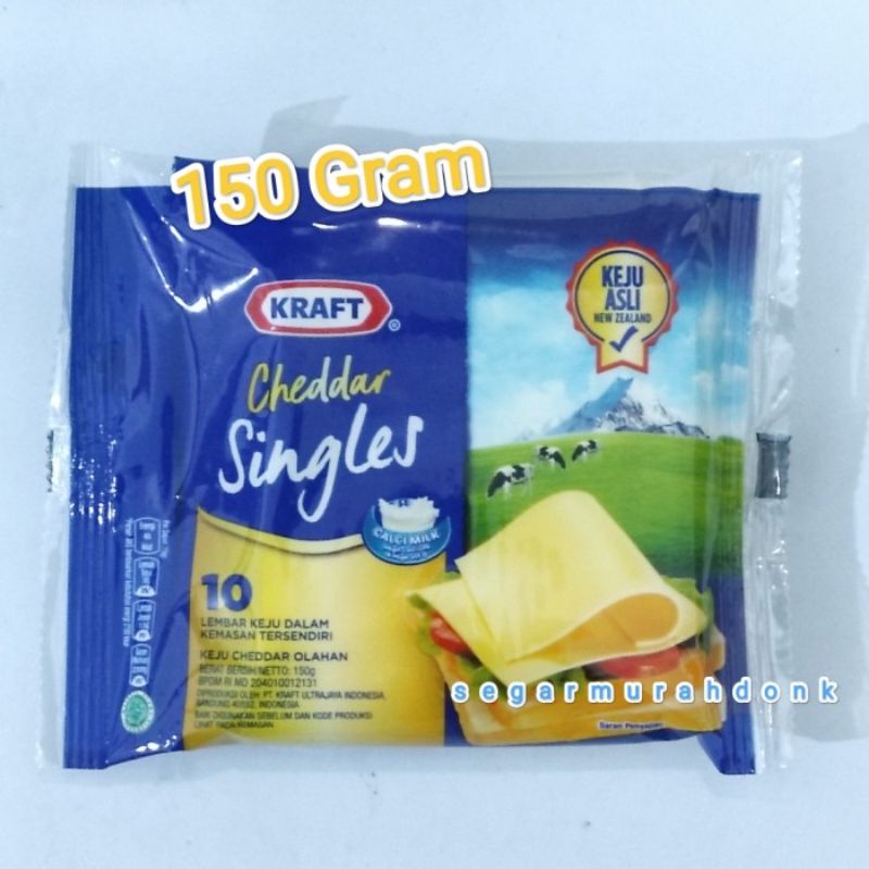 Jual KEJU KRAFT CHEDDAR SINGLES 150 Gram ( Isi 10 Lembar X 15 Gr ...