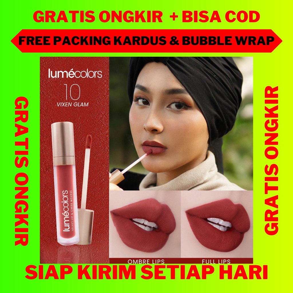 Jual GRATIS ONGKIR Lipmousse Lumecolors VIXEN GLAM Lipstik Merah Gelap  Marun Lipcream Premium Quality | Shopee Indonesia