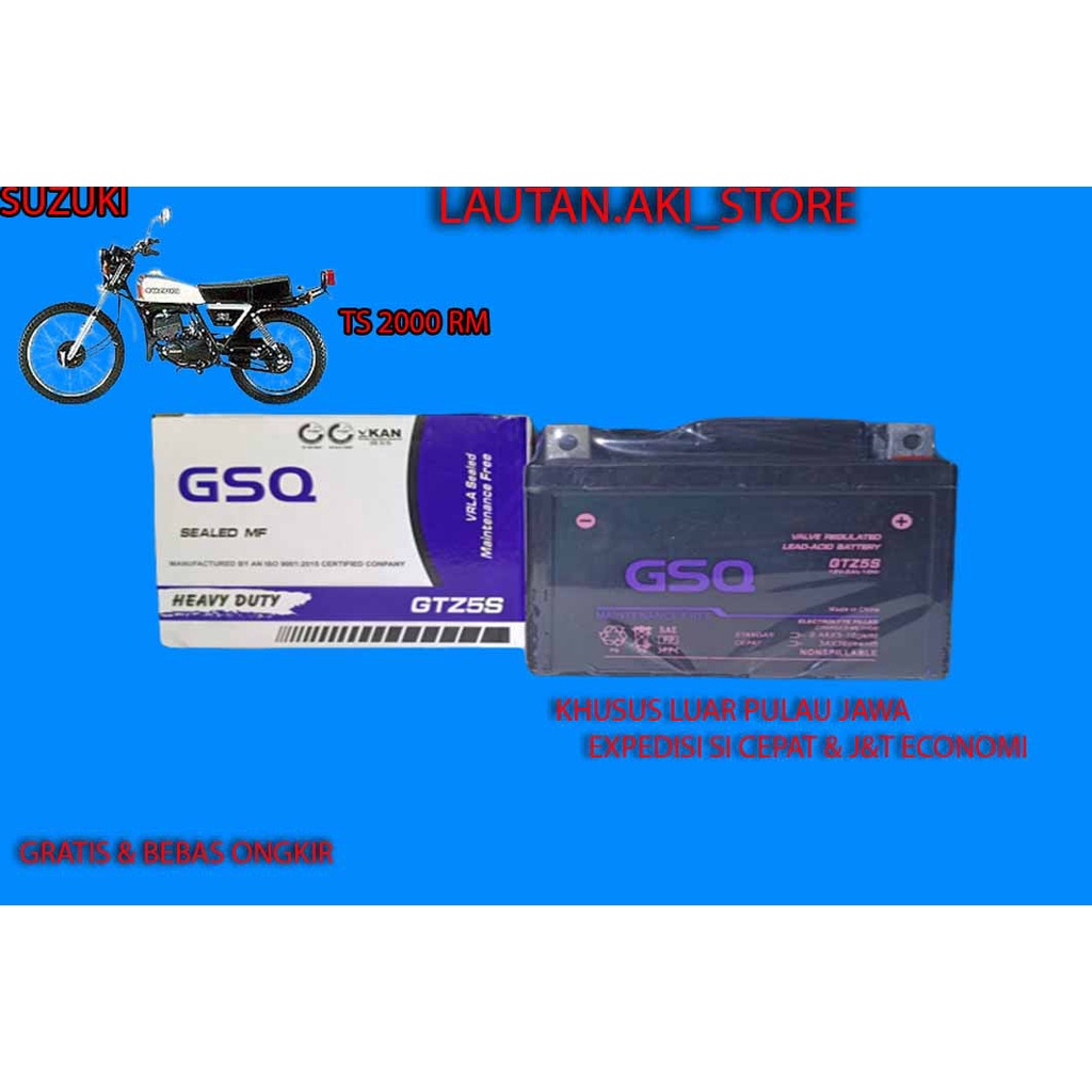 Jual Aki Motor Suzuki TS 2000 RM GSQ GTZ5 Accu Kering MF | Shopee Indonesia