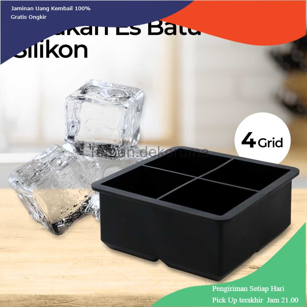 Jual td dpr ssgp cetakan es batu silikon big ice maker 4 grid ssgp4