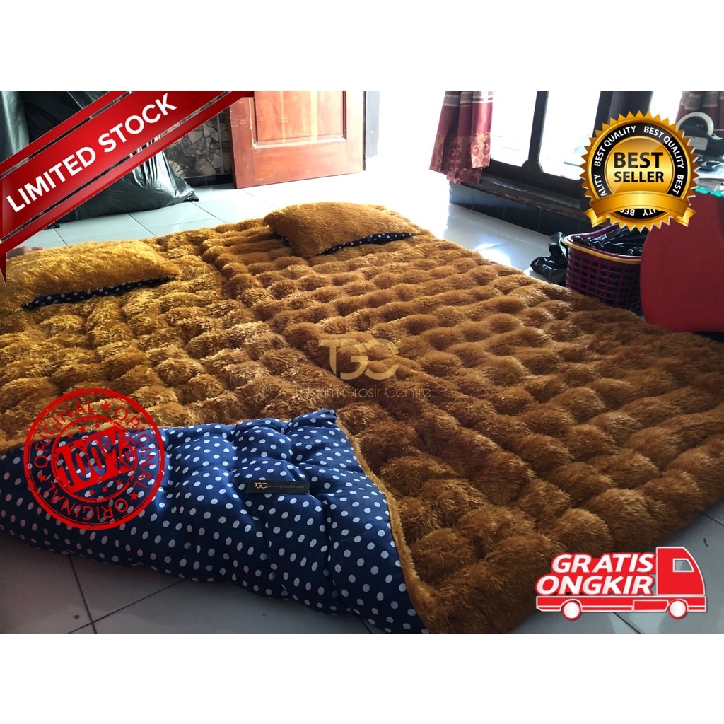 Jual Kasur Gender Bulu Jumbo 200 x 180 Rasfur semox Tebal Bonus 2 ...