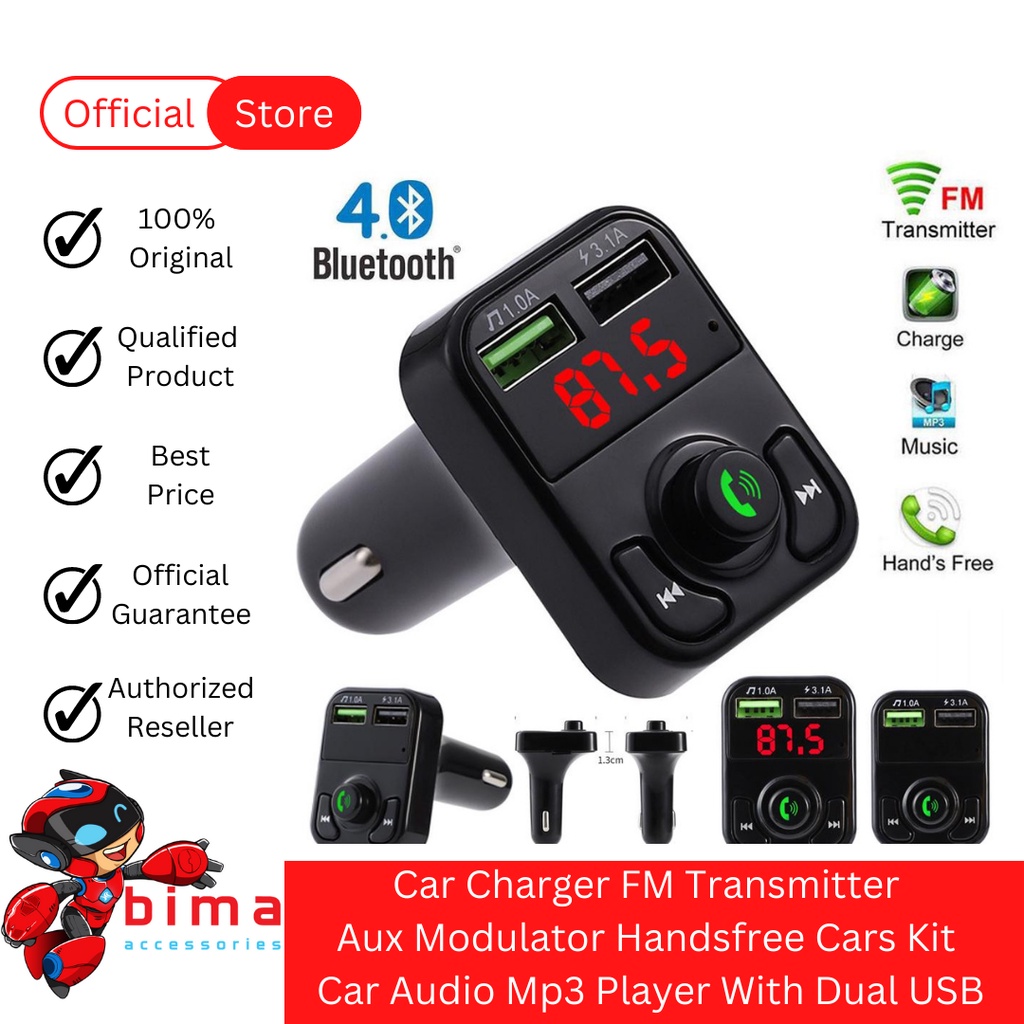 Jual Car X8 Fm Transmitter Audio Digital Charger Mobil Bluetooth