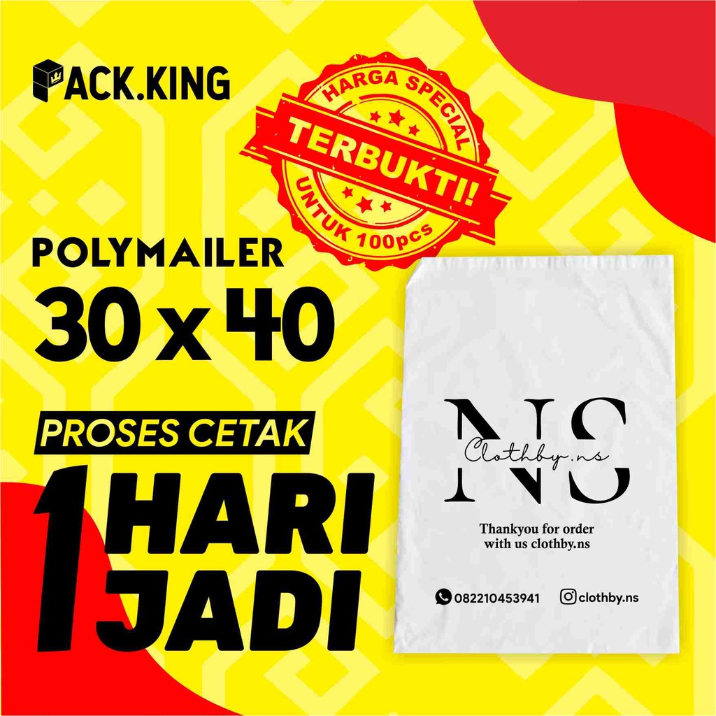 Jual Plastik Sablon Custom Olshop Murah Polimailer 30x40 Free Design Cod Shopee Indonesia 1367