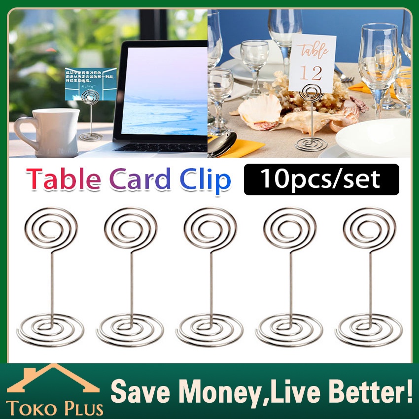 Jual 10Pcs Tiang Nomor Meja atau Card holder Metallic Clamps Stand