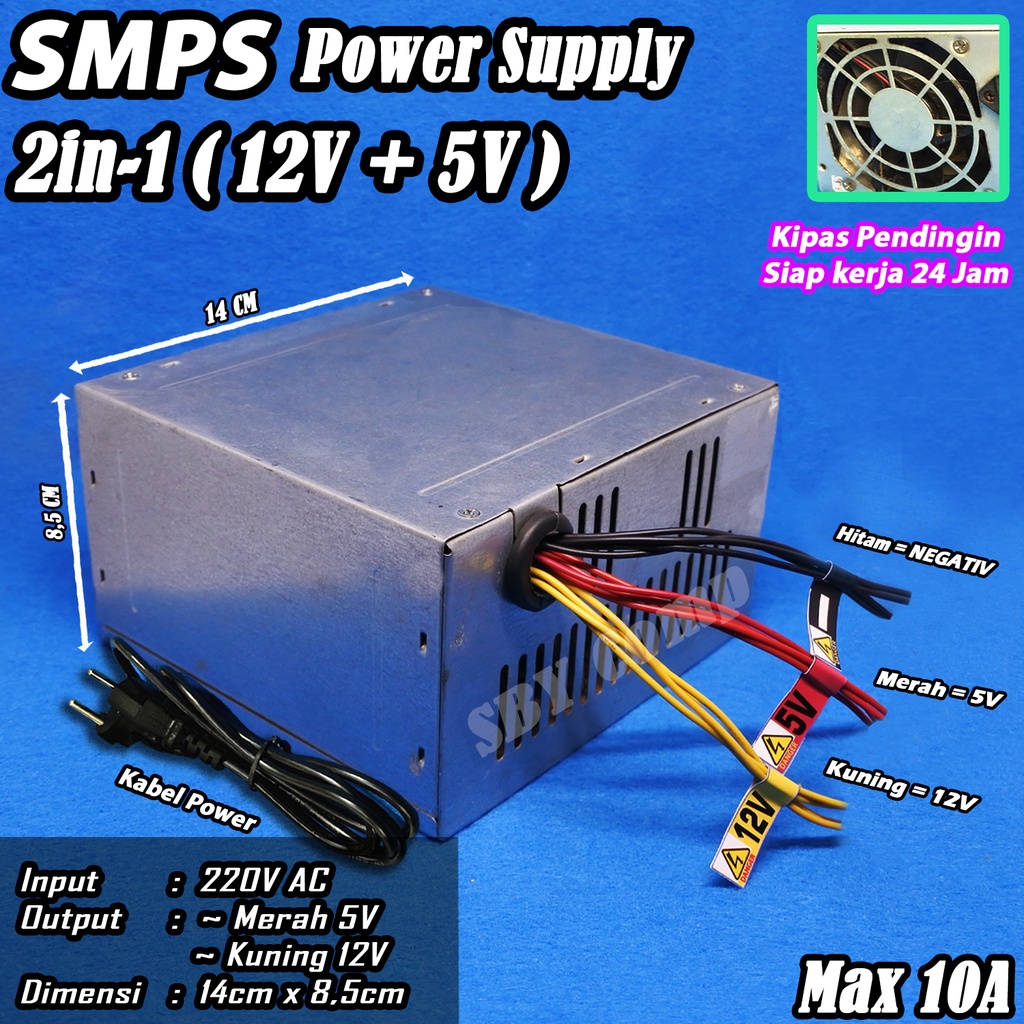Jual SMPS Power Supply 2in 1 Dengan dua output / Adaptor Power Supply 12V + 5V Shopee Indonesia