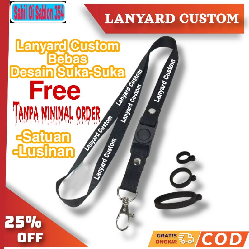 Jual TALI LANYARD CUSTOM DESAIN SUKA-SUKA nama/logo/tahta gantungan ...