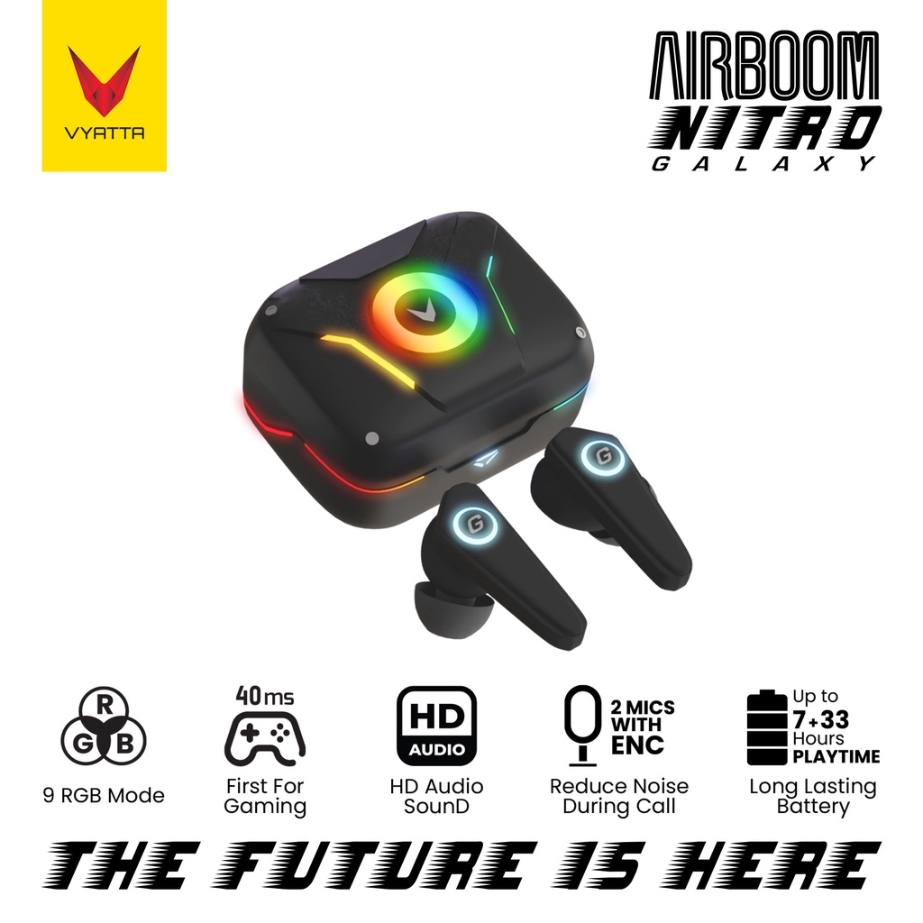 Jual VYATTA AIRBOOM NITRO GALAXY TWS BLUETOOTH HEADSET EARPHONE GAMING ...