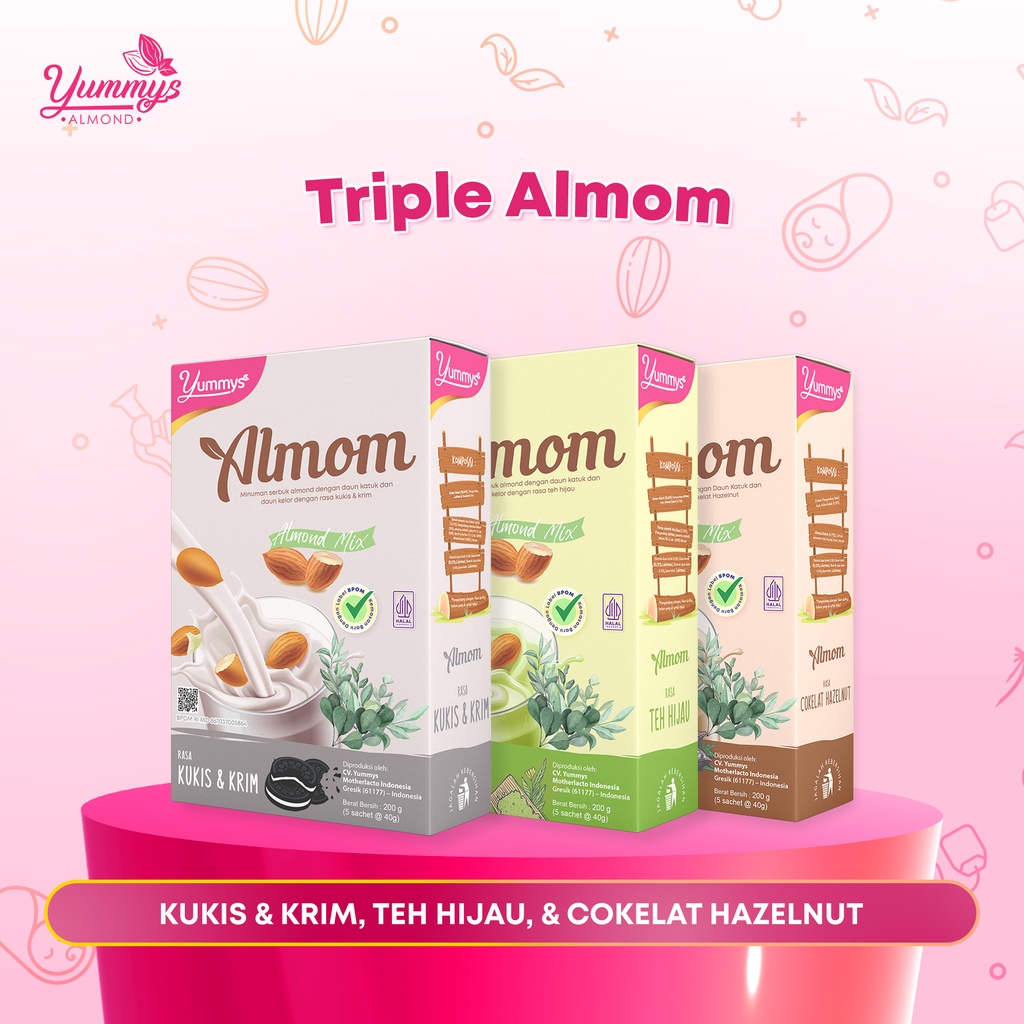 Jual Susu Almond Milk Pelancar Asi Almom Untuk Ibu Hamil Hingga Menyusui Paket Almom 3 Box 6761