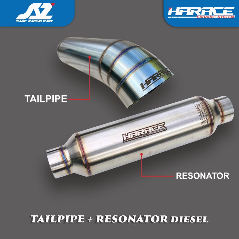Jual KNALPOT MOBIL DIESEL RACING HARACE EXHAUST MUFFLER TAILPIPE POLOS PLUS RESONATOR DIESEL DRY