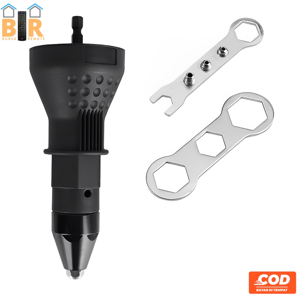 Jual Rivet Gun Adapter Konverter Bor Paku Tang Ripet Hitam Riverter ...