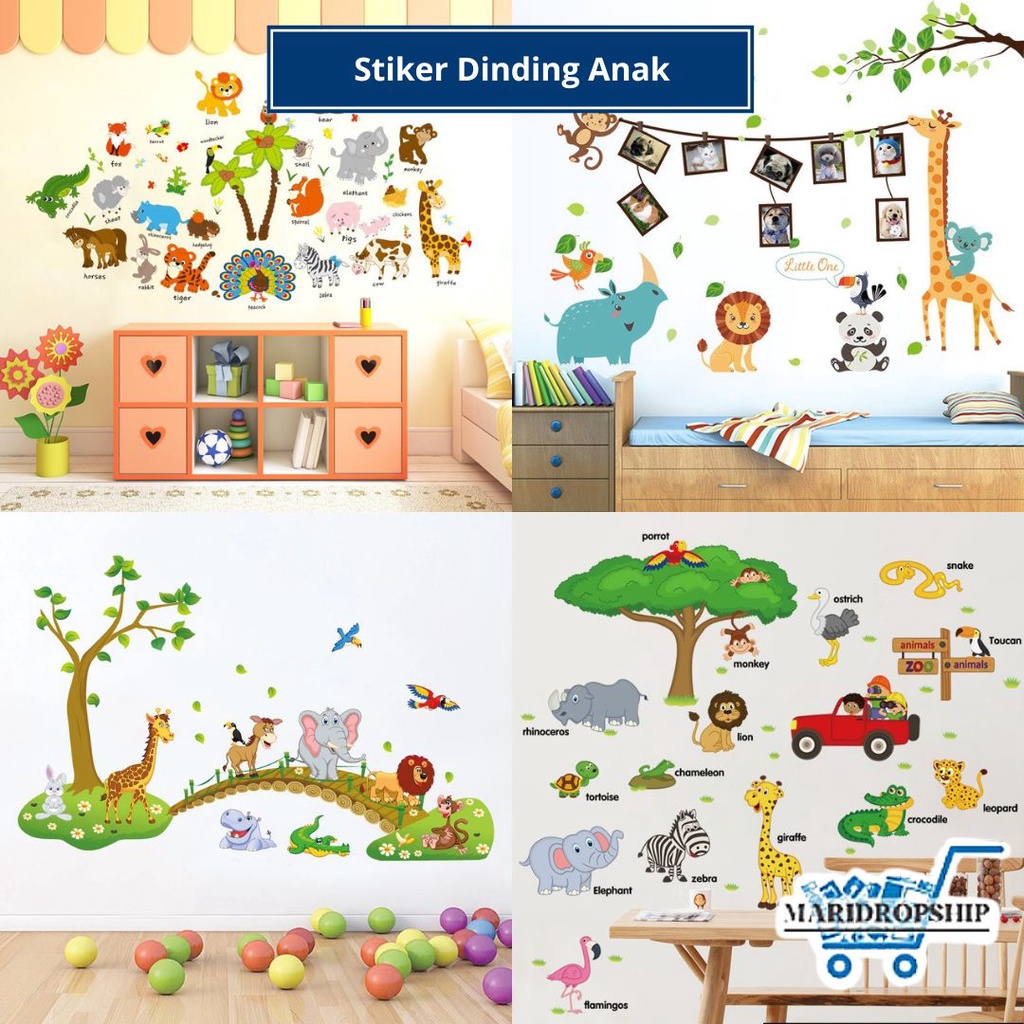Jual STIKER DINDING ANAK GAMBAR HEWAN WALL STIKER ANIMAL STUDI DTIKER