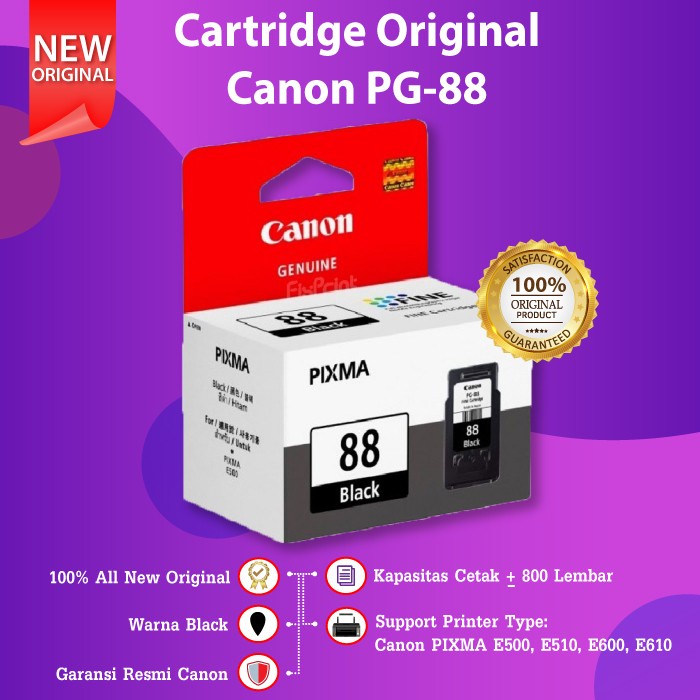 Jual Cartridge Original Pg88 Pg 88 Printer Canon E500 E510 E600 E610