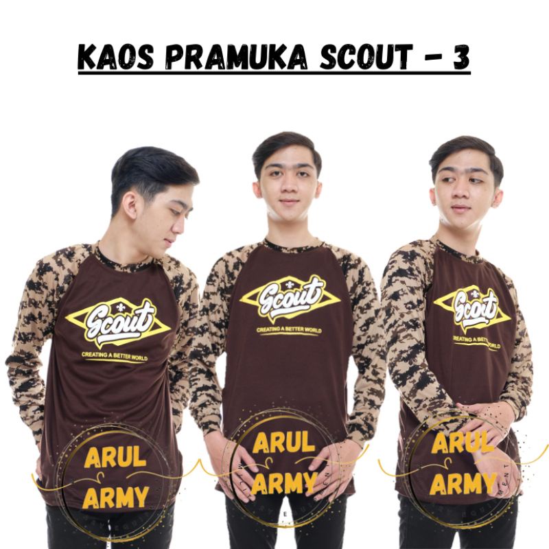 Jual Baju Kaos Pramuka Loreng Ban Lengan Panjang Scout Sqout Tactical