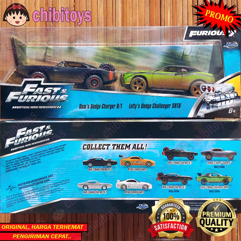 Jual Jada Fast And Furious Dom Dodge Charger Rt And Letty Dodge Challenger Srt8 Skala 32 100 1289