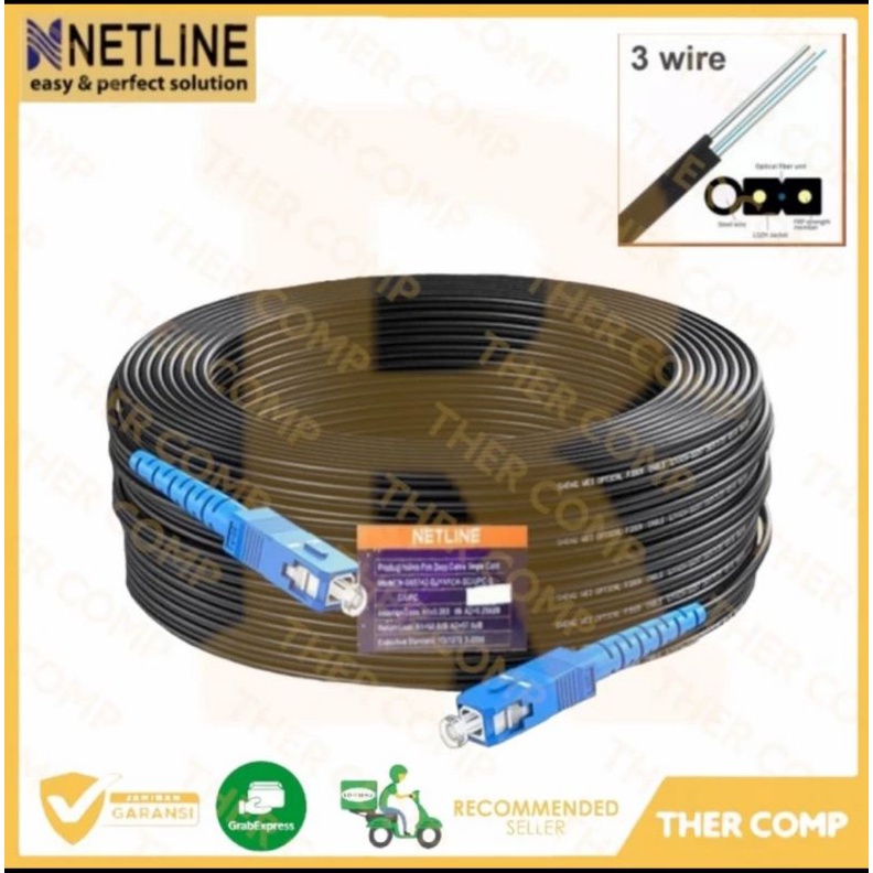 Jual Cable Fiber Optic 50 Meter + Sling Kabel Fiber Optik UPC/SC To UPC ...