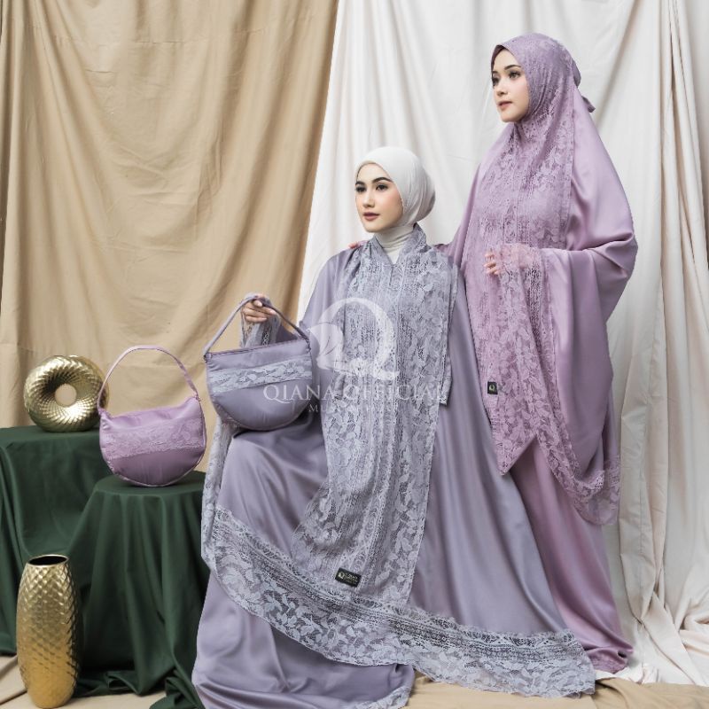 Jual Mukena Dewasa Silky Daily Qiana 2in1 Series Aisyah Renda Brukat