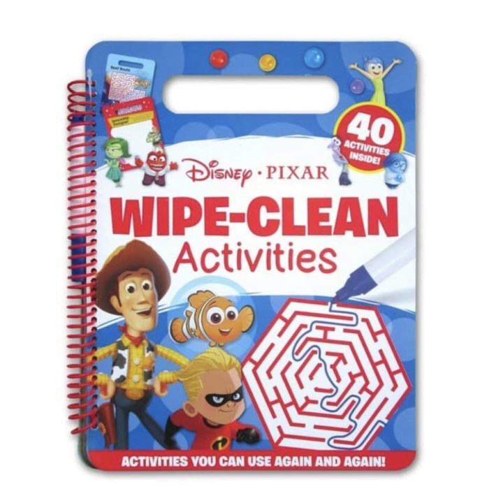 Jual Disney Pixar Wipe Clean Activities Activity Book Reusable | Shopee ...