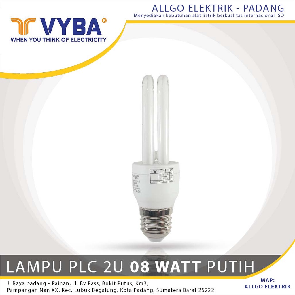 Jual Allgo Elektrik Lampu LHE Jari Hemat Energi Lampu Pijar PLC VYBA Tidak Cepat Panas Tahan