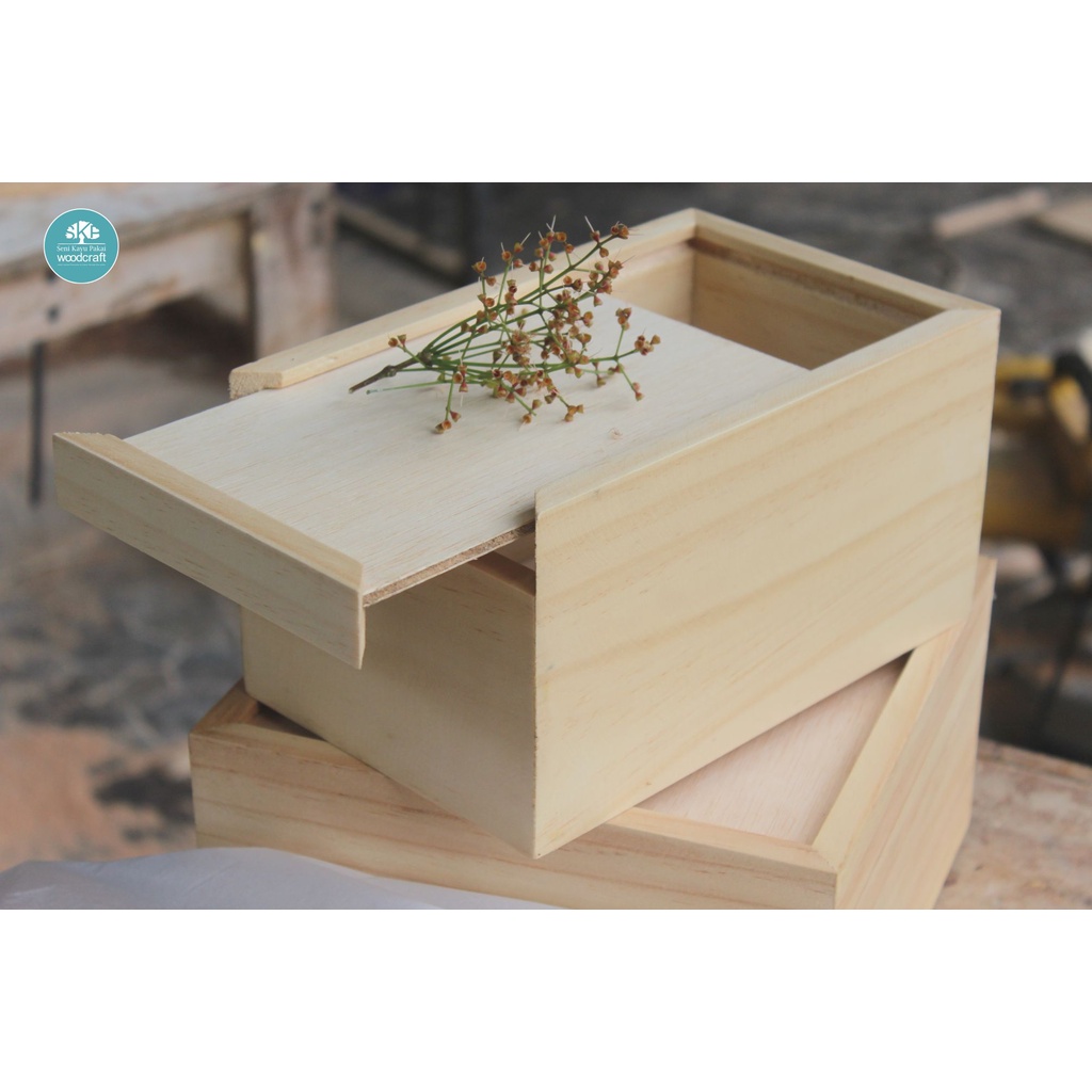 Jual KOTAK KAYU SLIDING / GESER NATURAL 20x12x10 WOODEN GIFT BOX ...