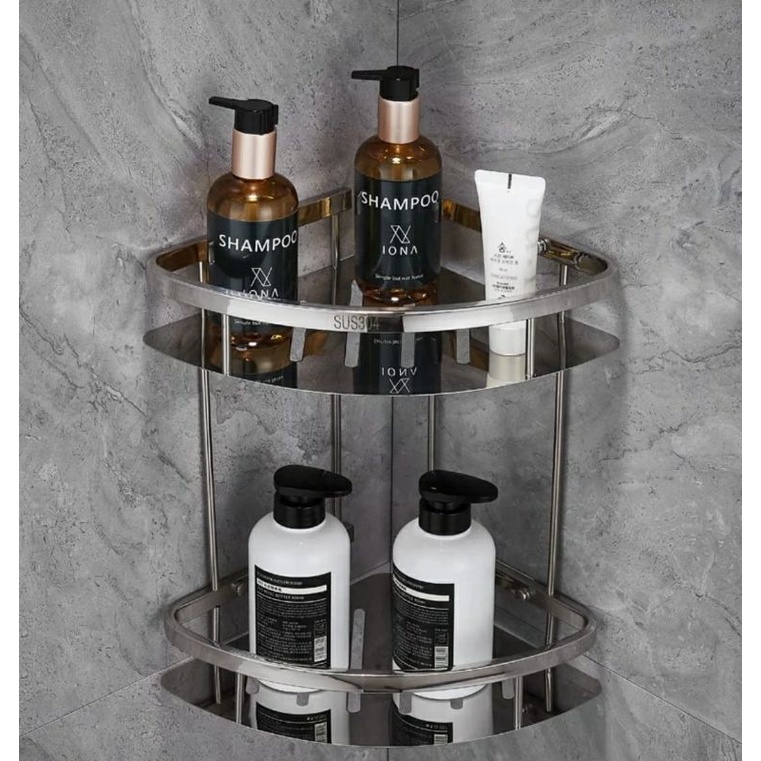 Jual Rak Sudut Stainless Susun Rak Sabun Shampoo Corner Rack Rak