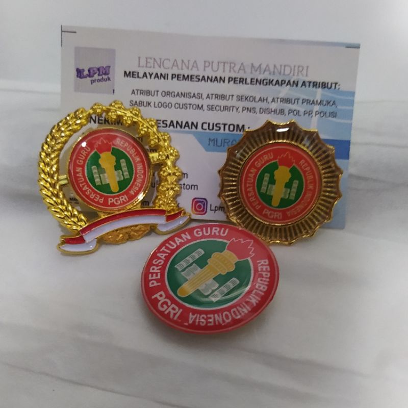 Jual Pin Pgri Padi Kapas Matahari Logo Pgri Min Order Pcs Shopee Indonesia