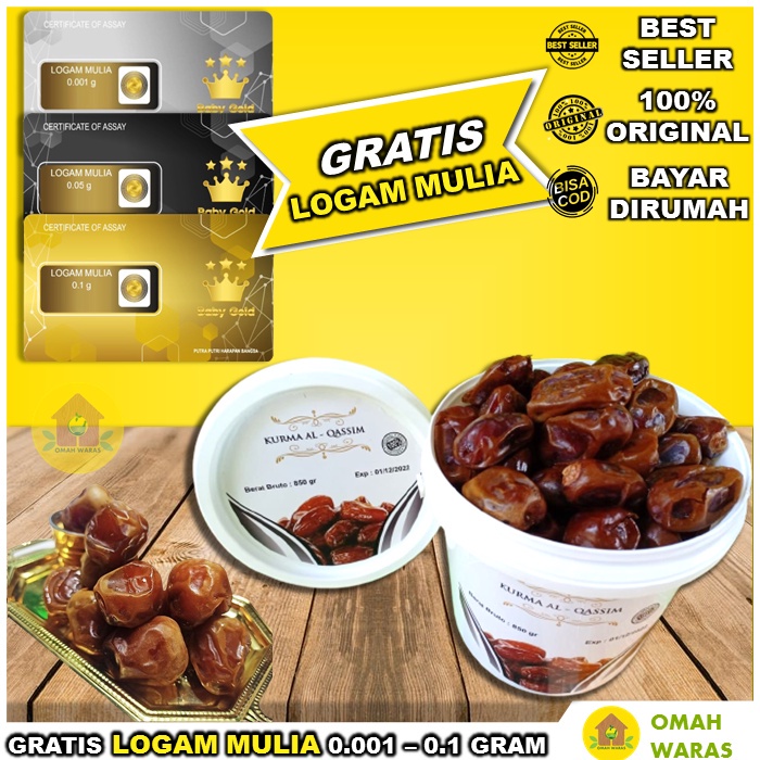 Jual Gratis Emas Kurma Sukari Ember Al Qassim 850 Gram Kurma Sukari Premium Terlaris Shopee 6461