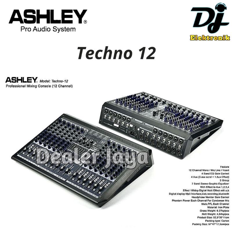 Jual Mixer Analog Ashley TECHNO 12 / TECHNO12 - 12 channel | Shopee ...