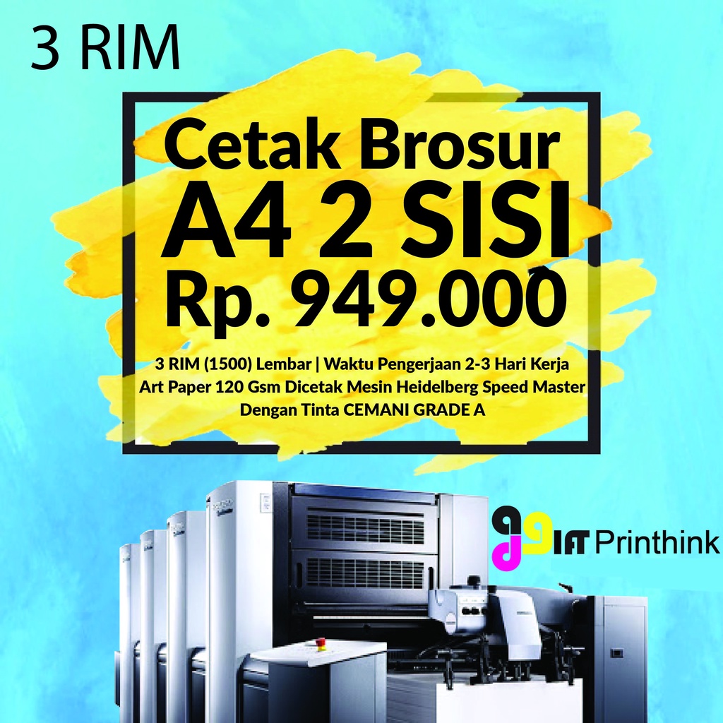 Jual Cetak Brosur 3 Rim, A4, 2sisi. Artpaper 120 | Shopee Indonesia