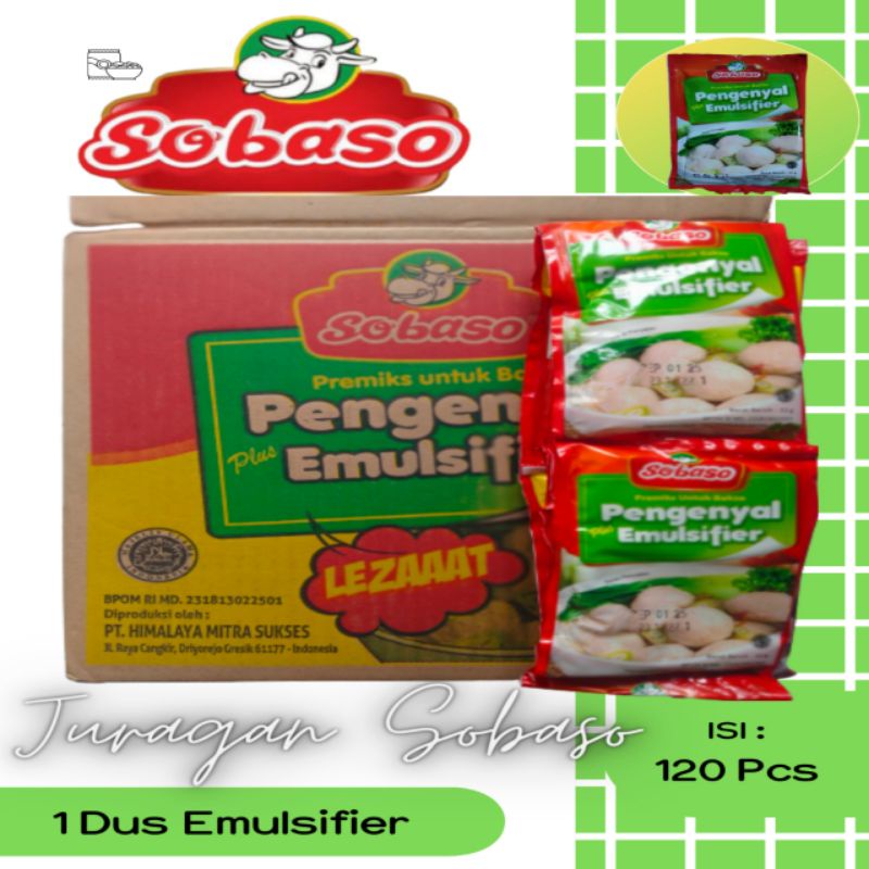 Jual Tepung Bakso Pengenyal Emulsifier Sobaso 32 Gram 1 Dus Shopee