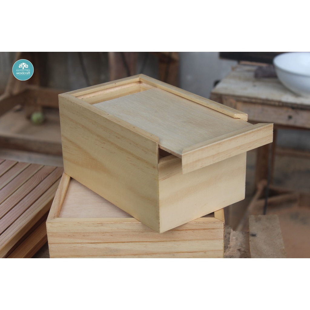 Jual KOTAK KAYU SLIDING / GESER NATURAL 20x12x10 WOODEN GIFT BOX ...