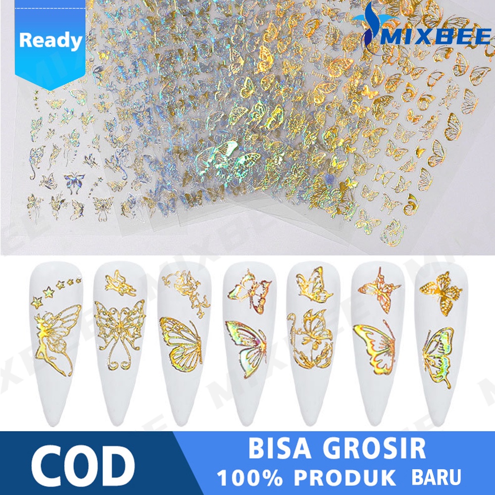 Jual Kuku Stiker Kupukupu Bentuk Manikur Aksesoris Nail Art/Manikur